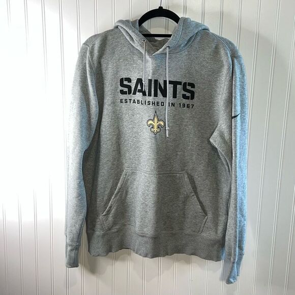 New Orleans Saints Hoodie Sweatshirt Nike NFL Unisex Medium Heather Black Gold - Picture 1 of 10